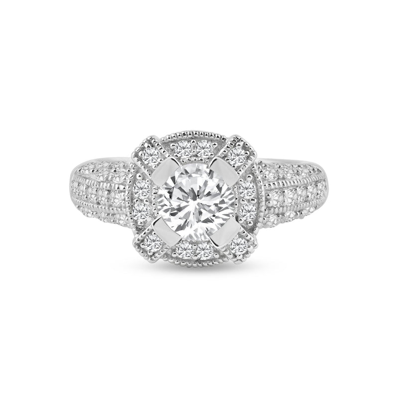 Silver 925 Rhodium Plated Pave CZ Ring - ACR00017