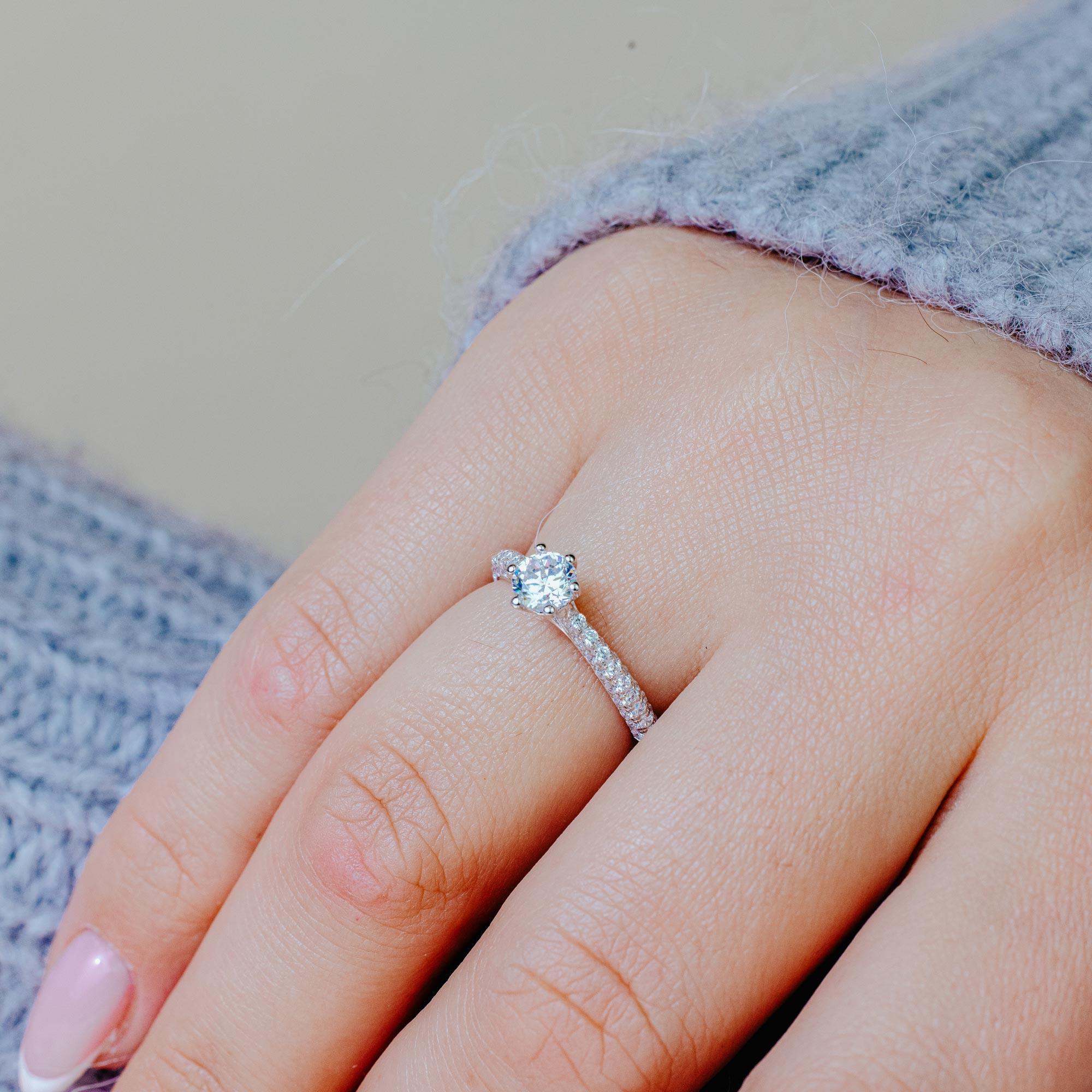 Silver 925 Rhodium Plated Micro Pave CZ Ring - ACR00038