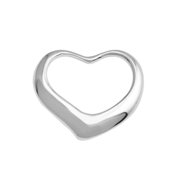 Silver 925 Rhodium Plated Open Heart Pendant - AJP00001 | Silver Palace Inc.