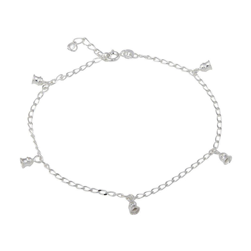Silver 925 Multi Bell Dangling Anklet - ANK00021 | Silver Palace Inc.