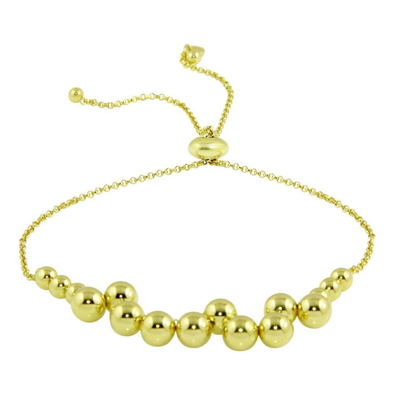 Silver 925 Gold Plated Bead Bracelets - ARB00041GP | Silver Palace Inc.