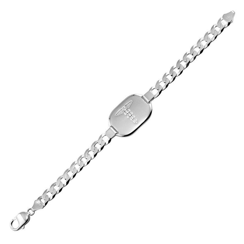 Silver 925 Medical ID Curb Link Bracelets 7.8mm - CARB00042 | Silver Palace Inc.