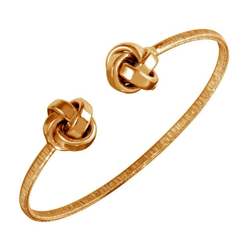 Silver 925 Rose Gold Plated Knot Cuff Bracelets - ARB00050RGP | Silver Palace Inc.