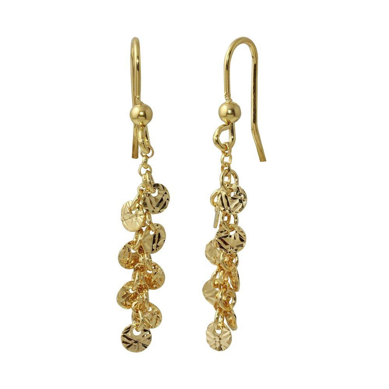 Silver 925 Gold Plated Dangling Confetti Earrings - ARE00025GP | Silver Palace Inc.