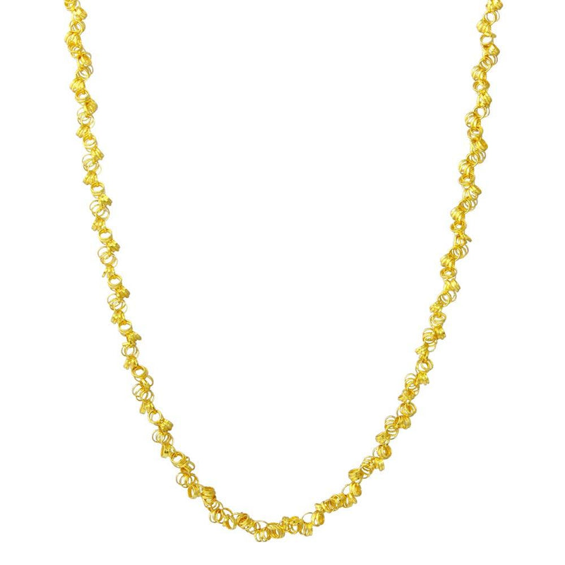 Silver 925 Gold Plated Rolo Chain with Attached Rolo Spirals - ARN00035GP | Silver Palace Inc.