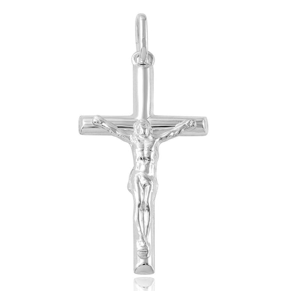 Silver 925 Rhodium Plated Crucifix Pendant - ARP00008 | Silver Palace Inc.