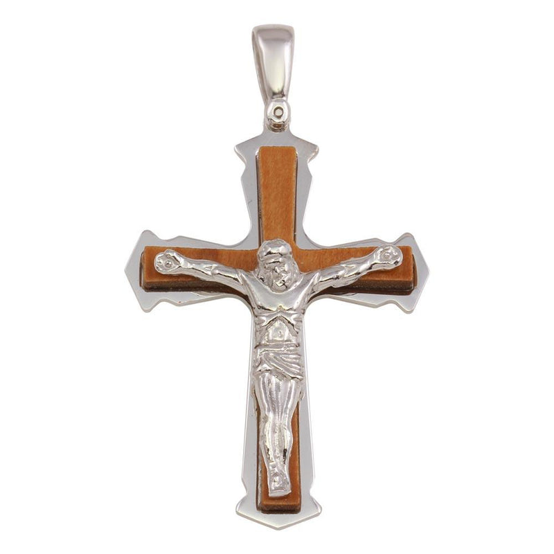 Silver 925 Two Toned Medium Crucifix Pendant - ARP00030B | Silver Palace Inc.