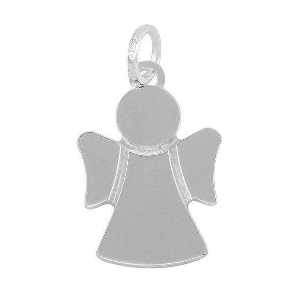 Silver 925 Rhodium Plated Engravable Angel Pendant - ARP00046 | Silver Palace Inc.