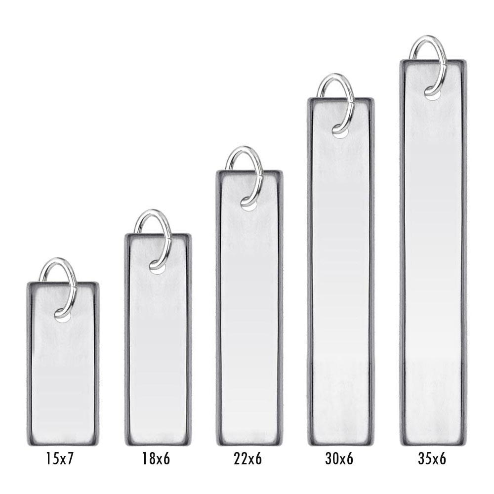 Silver 925 High Polished Engravable Drop Bar Charm - BAR01 | Silver Palace Inc.