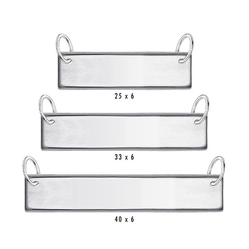 Silver 925 High Polished Engravable Tag Bar Charm 6mm - BAR02-6 | Silver Palace Inc.