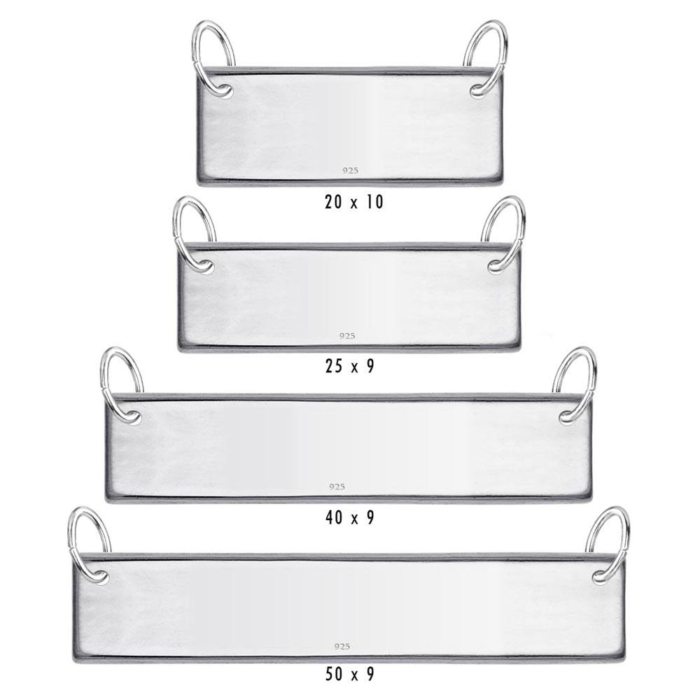 Silver 925 High Polished Engravable Tag Bar Charm 9mm BAR029 Silver Palace Inc.