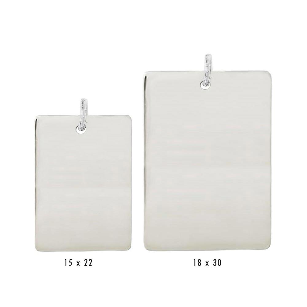 Silver 925 High Polished Engravable Rectangle Tag Charm - BAR04 | Silver Palace Inc.