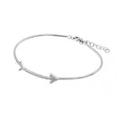 Silver 925 Rhodium Plated Arrow Clear CZ Bracelet - BGB00206 | Silver Palace Inc.