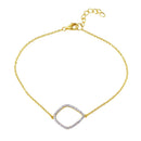 Silver 925 Rhodium Plated Curved Kite Shaped Bracelet with CZ - BGB00292 | Silver Palace Inc.