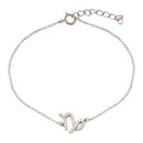 Rhodium Plated 925 Sterling Silver Capricorn CZ Adjustable Link Bracelet - BGB00378 | Silver Palace Inc.