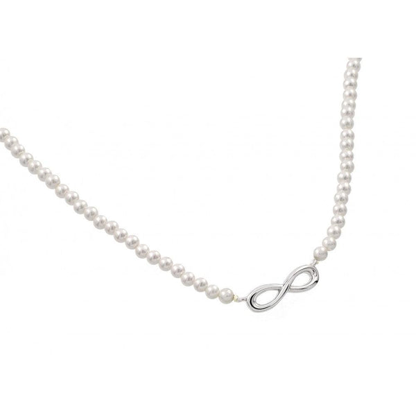 Silver 925 Rhodium Plated Infinity Pendant Necklace - BGP00904 | Silver Palace Inc.