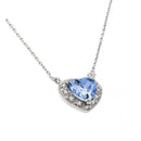 Rhodium Plated 925 Sterling Silver CZ Heart December Birthstone Necklace - BGP00911DEC | Silver Palace Inc.