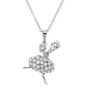 Silver 925 Rhodium Plated Ballerina CZ Necklace - BGP01153 | Silver Palace Inc.