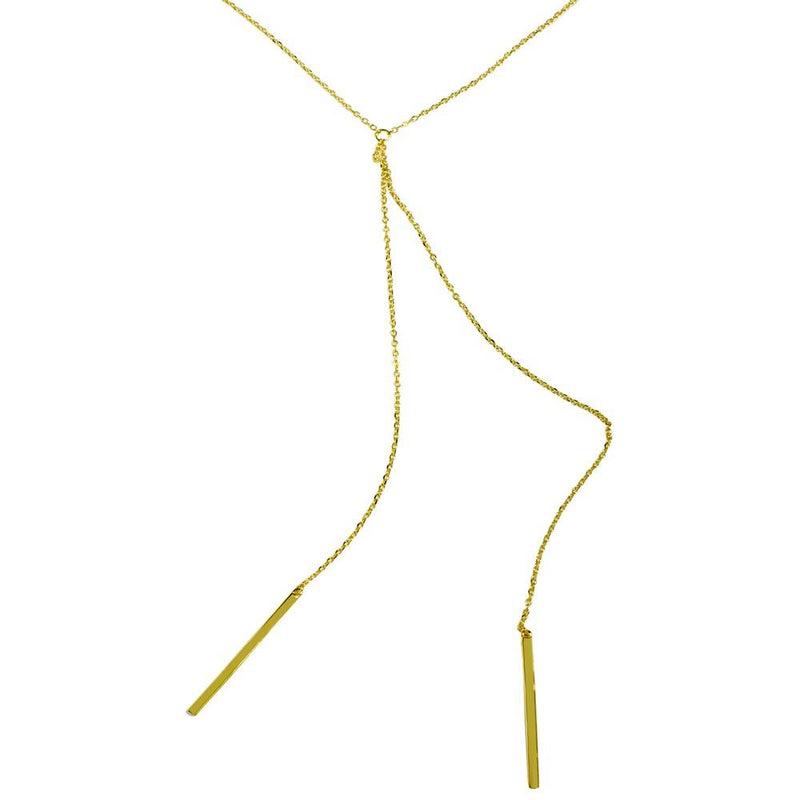 Silver 925 Gold Plated Dangling Two Bars - BGP01177 | Silver Palace Inc.