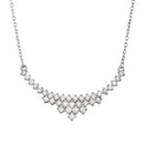 Silver 925 Rhodium Plated Curved Pendant Necklace - BGP01265 | Silver Palace Inc.