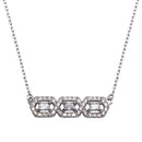 Silver 925 Rhodium Plated Triple CZ Pendant Necklace - BGP01286 | Silver Palace Inc.