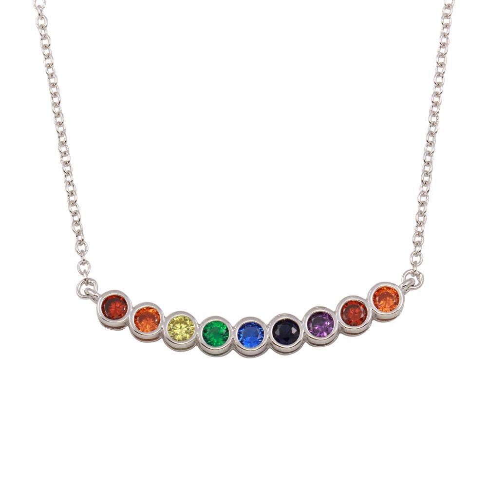 STERLING SILVER MULTI CZ PENDANT.