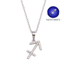 Silver 925 Rhodium Plated Sagittarius CZ Zodiac Sign Necklace - BGP01330 | Silver Palace Inc.
