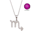 Silver 925 Rhodium Plated Scorpio CZ Zodiac Sign Necklace - BGP01338 | Silver Palace Inc.