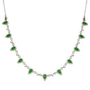 Silver 925 Silver Green and Clear Multi CZ Necklace - BGP01389 | Silver Palace Inc.