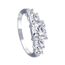 Rhodium Plated 925 Sterling Silver Clear 5 Stone Set CZ Bridal Ring - BGR00017