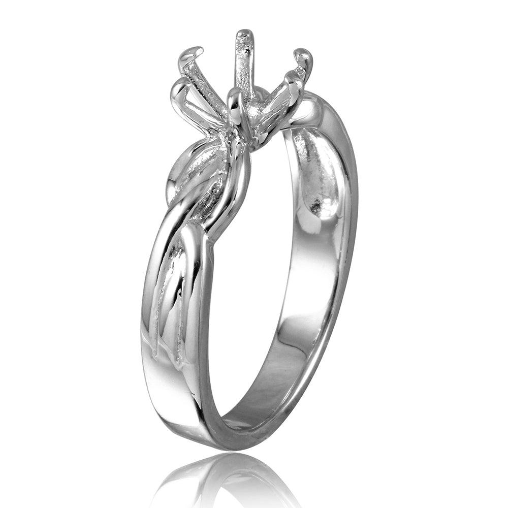 Anillo de montaje con ajuste de 6 puntas chapado en rodio de plata 925 - BGR00518