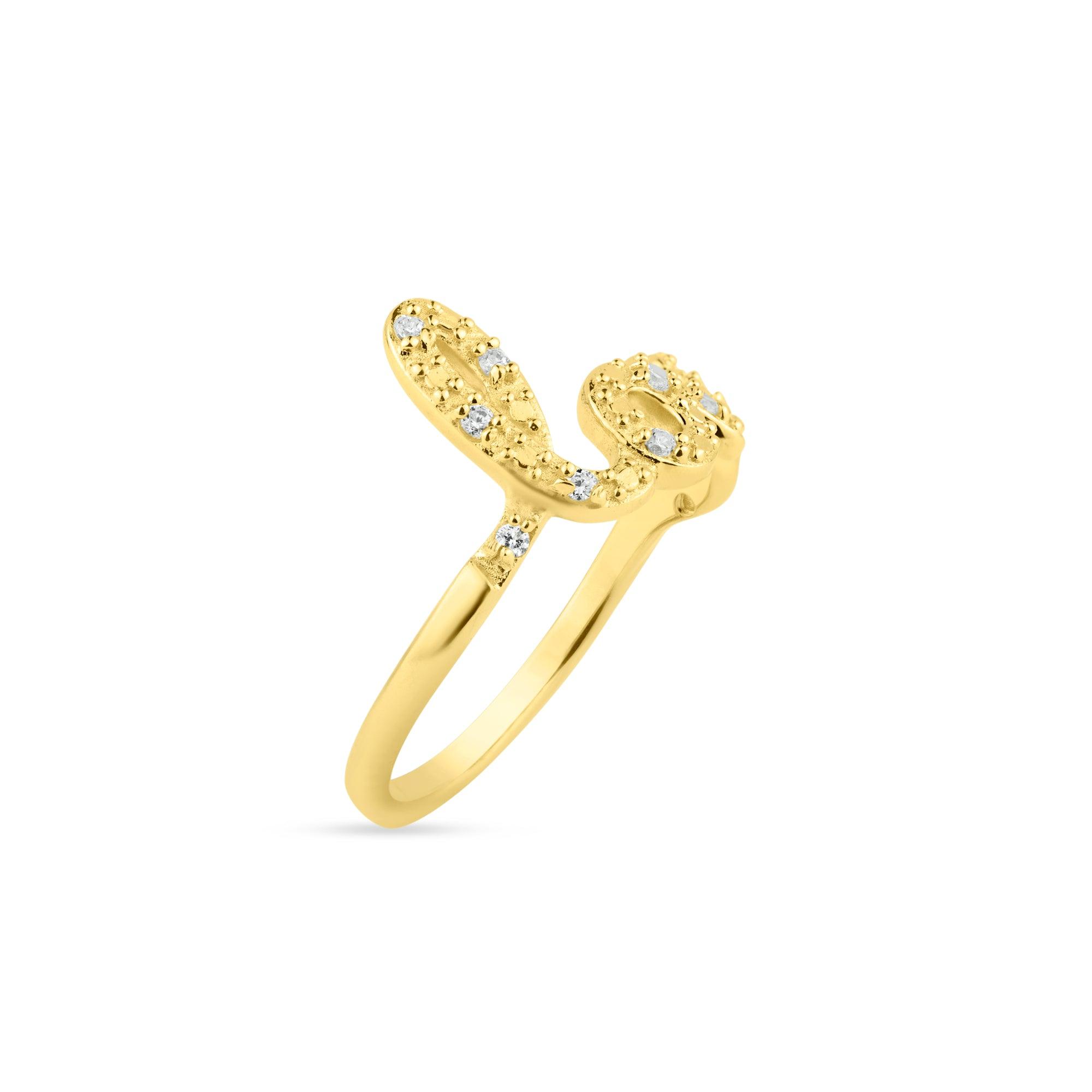 Anillo de amor con circonita transparente bañado en oro de plata 925 - BGR00787GP