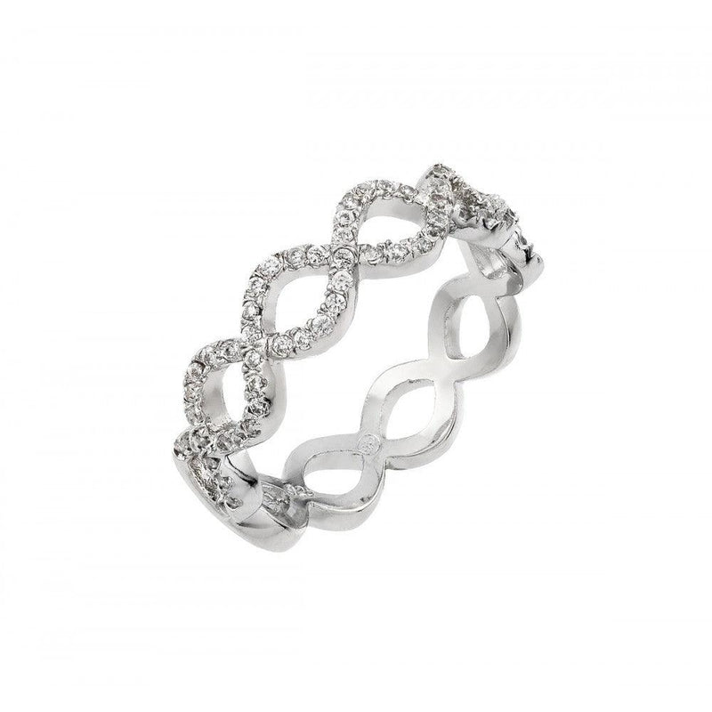 Silver 925 Rhodium Plated Infinity Eternity Ring - BGR00922 | Silver Palace Inc.