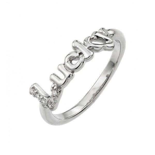 Silver 925 Rhodium Plated Lucky Ring - BGR00929 | Silver Palace Inc.