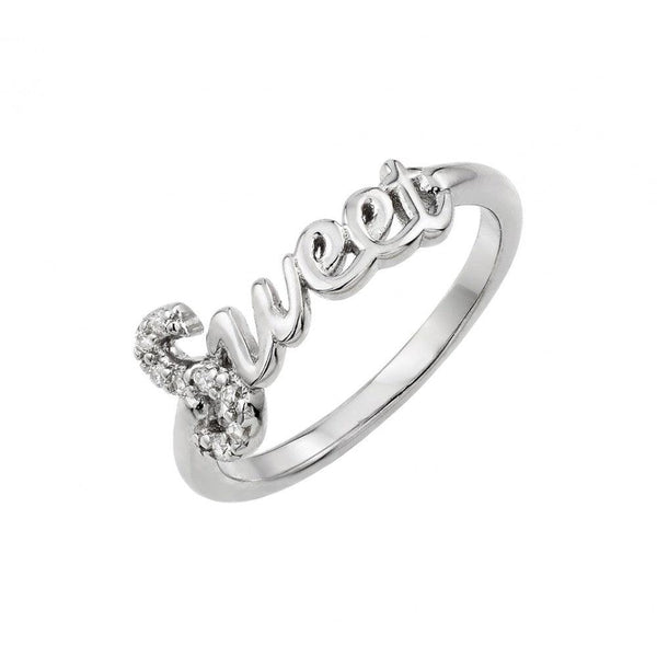 Silver 925 Rhodium Plated Sweet Ring - BGR00930 | Silver Palace Inc.