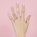 Anillo nupcial de plata 925 sin níquel chapado en rodio con halo redondo CZ - BGR01006