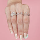 Anillo de plata de ley 925 rodiada con circonita - BGR01159