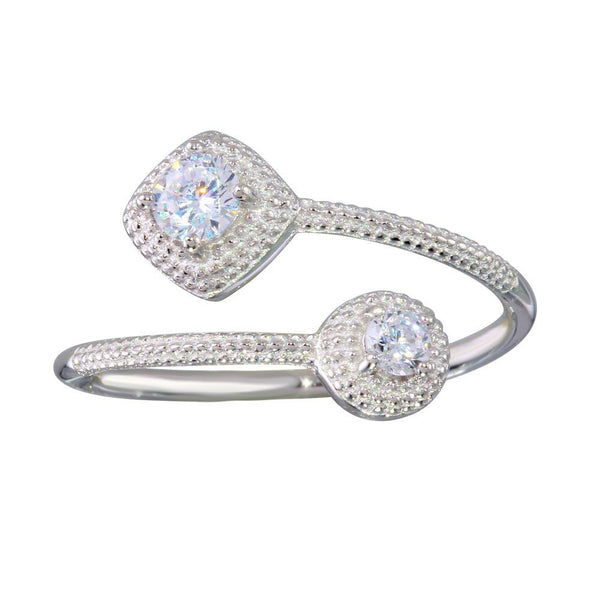 Silver 925 Rhodium Plated Open CZ Ring - BGR01149 | Silver Palace Inc.