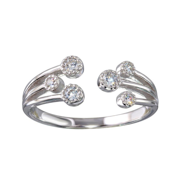 Silver 925 Rhodium Plated Open CZ Ring - BGR01150 | Silver Palace Inc.