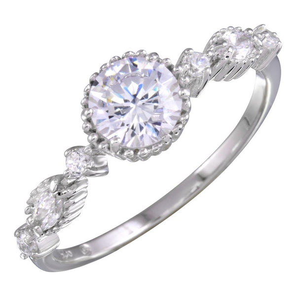 Silver 925 Rhodium Plated Multiple CZ Ring - BGR01154 | Silver Palace Inc.
