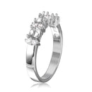 Anillo de plata 925 chapado en rodio con 3 piedras de montaje y circonita cúbica - BGR01210