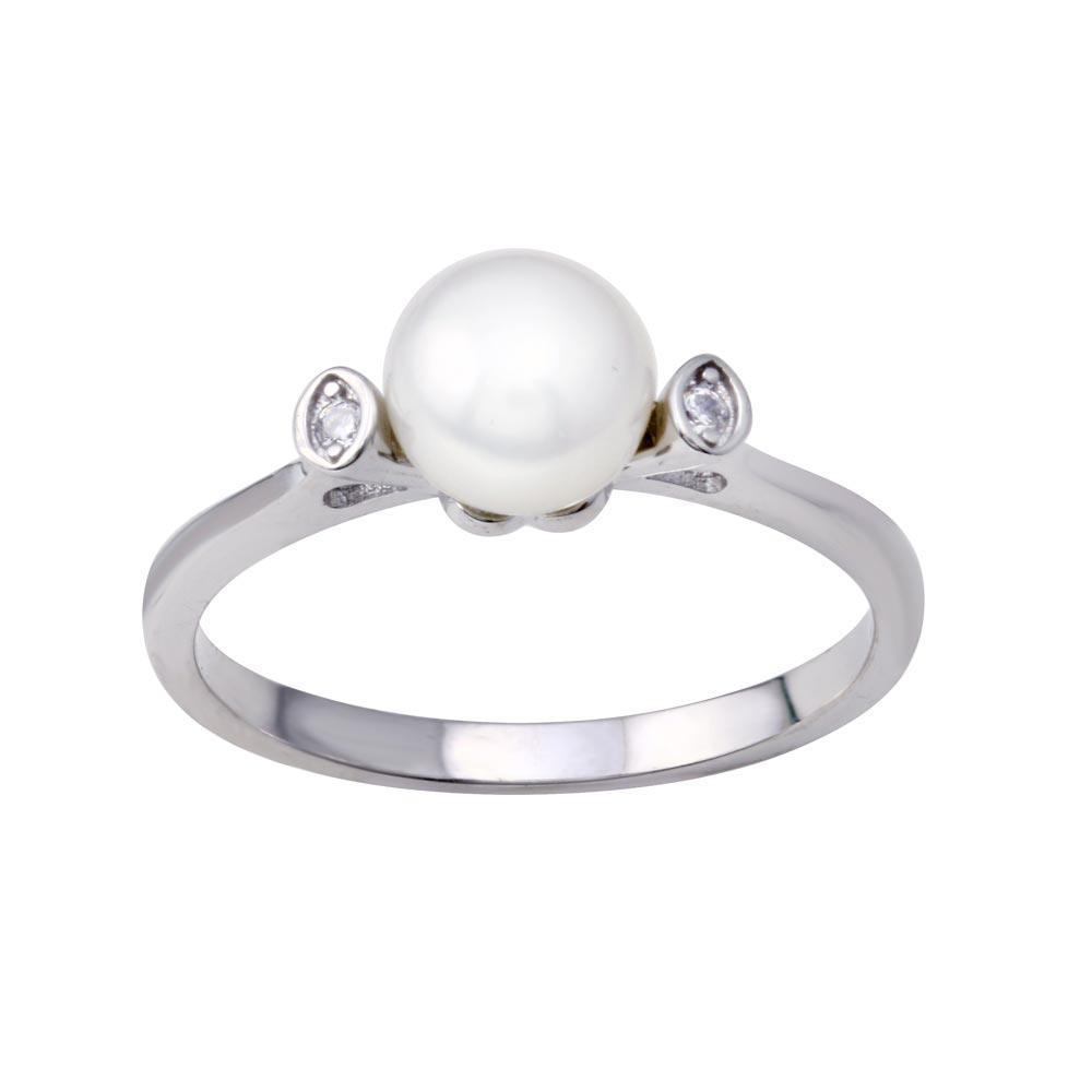 925 Sterling good Silver Mother of Pearl Ring