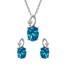 Rhodium Plated 925 Sterling Silver Twisted Oval Birthstone Set - BGS00510