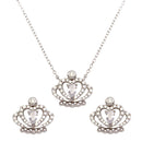 Silver 925 Rhodium Plated Clear CZ Crown Set - BGS00542CLR | Silver Palace Inc.