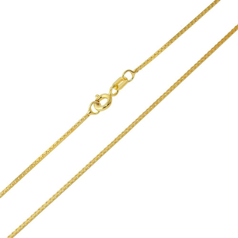 Silver 925 Gold Plated Box DC Chain 1.0mm - CH344 GP | Silver Palace Inc.