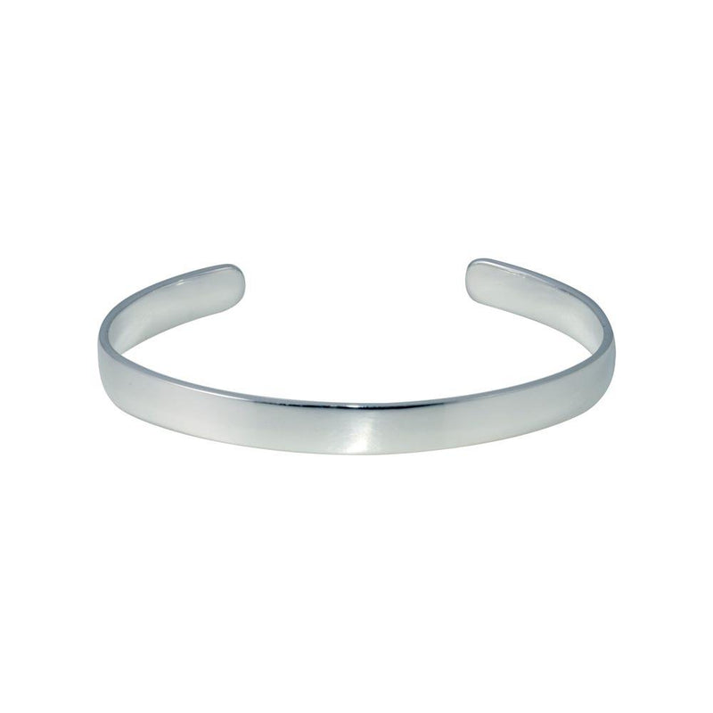 Rhodium Plated 925 Sterling Silver Open Baby Bangle - ANB00003 | Silver Palace Inc.