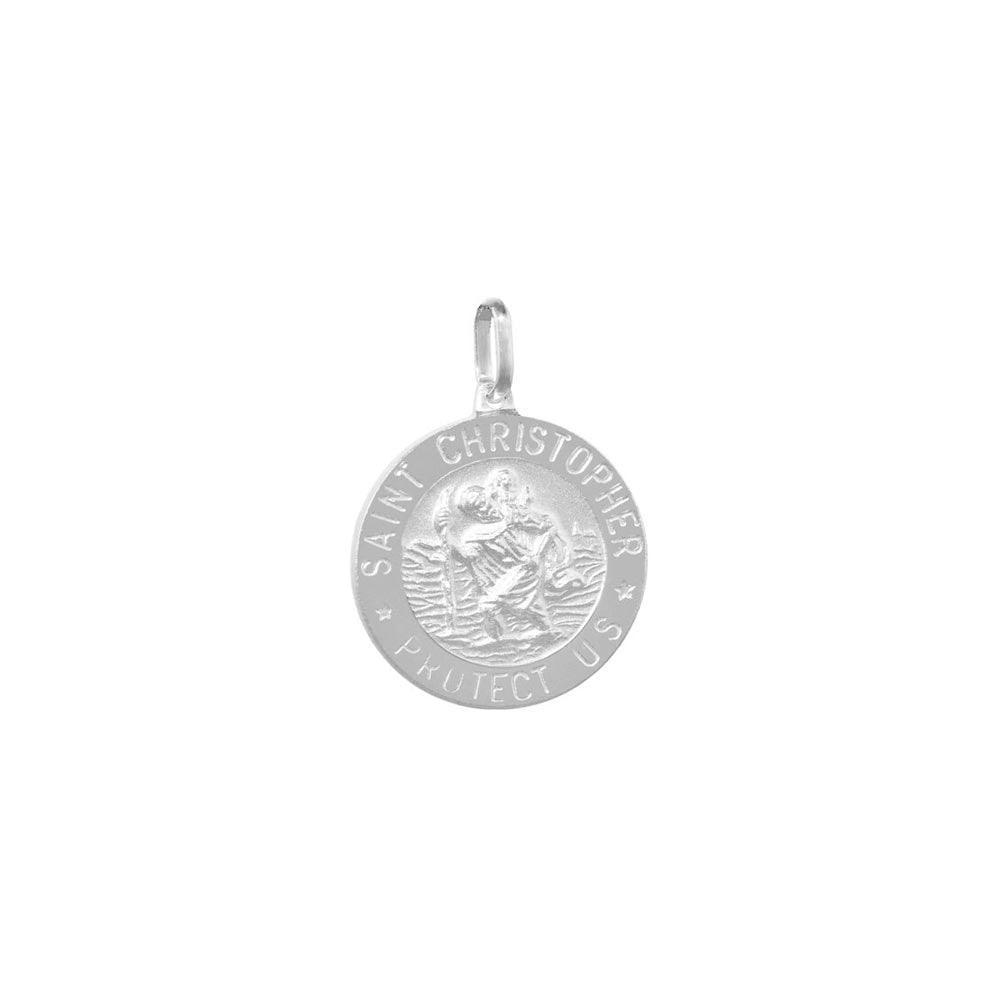 Silver Matte Finish St. Christopher Charm 12mm - BSP00047 | Silver Palace Inc.