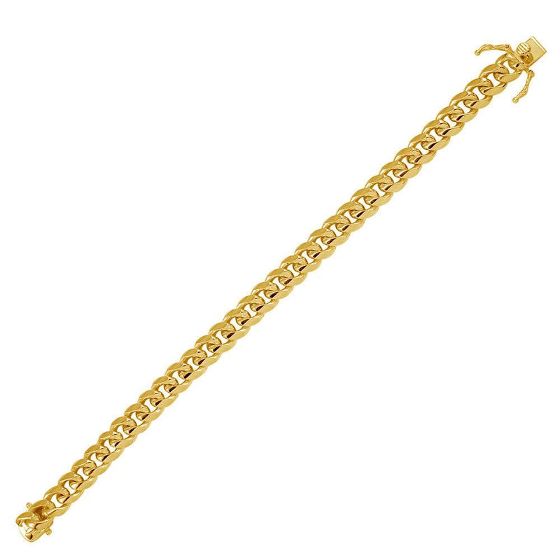 Silver 925 Gold Plated Miami Curb Bracelet 9mm - CH443 GP BR | Silver Palace Inc.