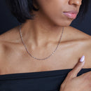 Rhodium Plated 925 Sterling Silver Star Diamond Cut Confetti 030 Chain 2.3mm - CH121 RH