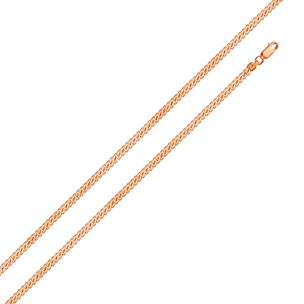 Rose Gold Plated Miami Cuban Curb 060 Chain 1.8mm - CH145 RGP | Silver Palace Inc.